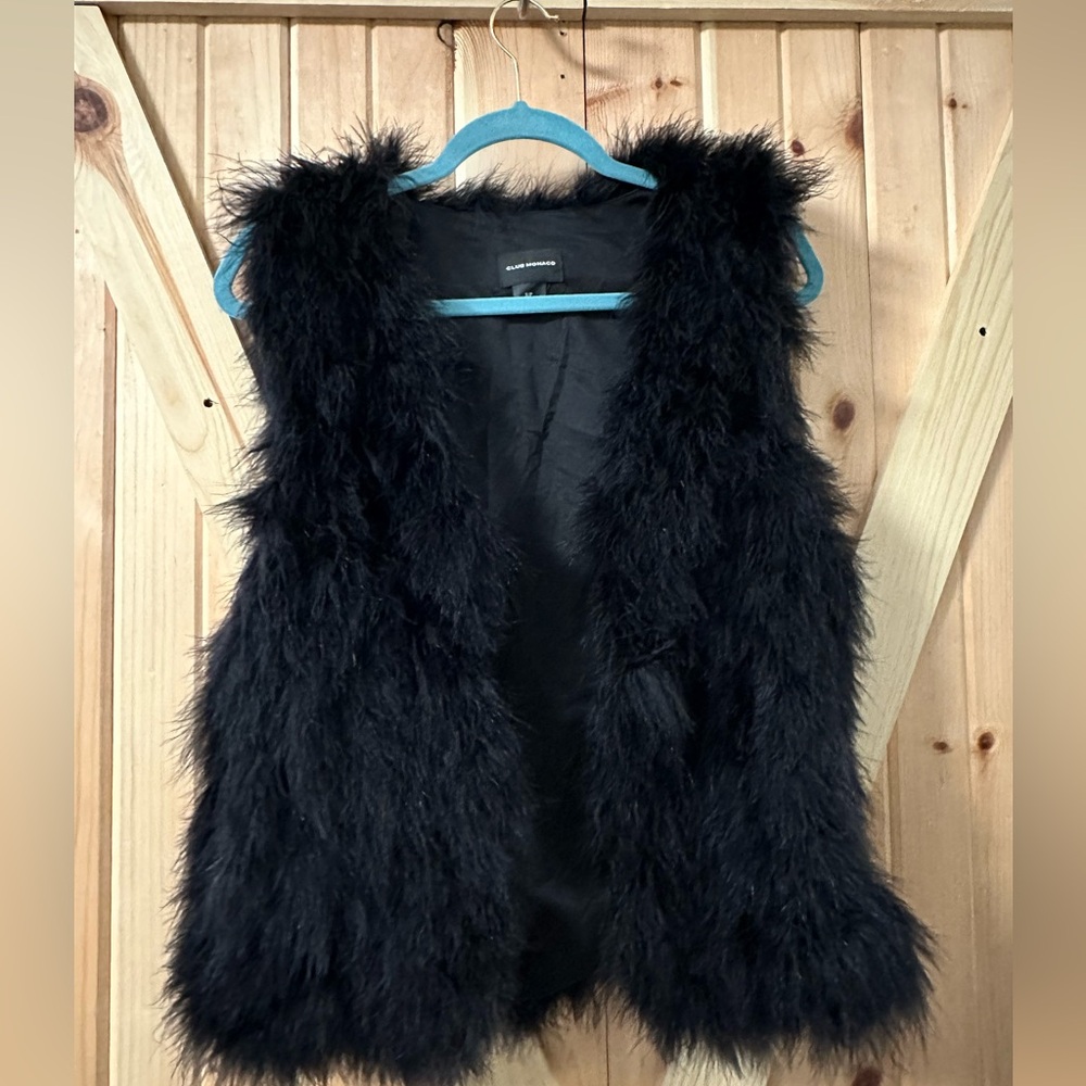 Club Monaco feather vest (real marabou feather)